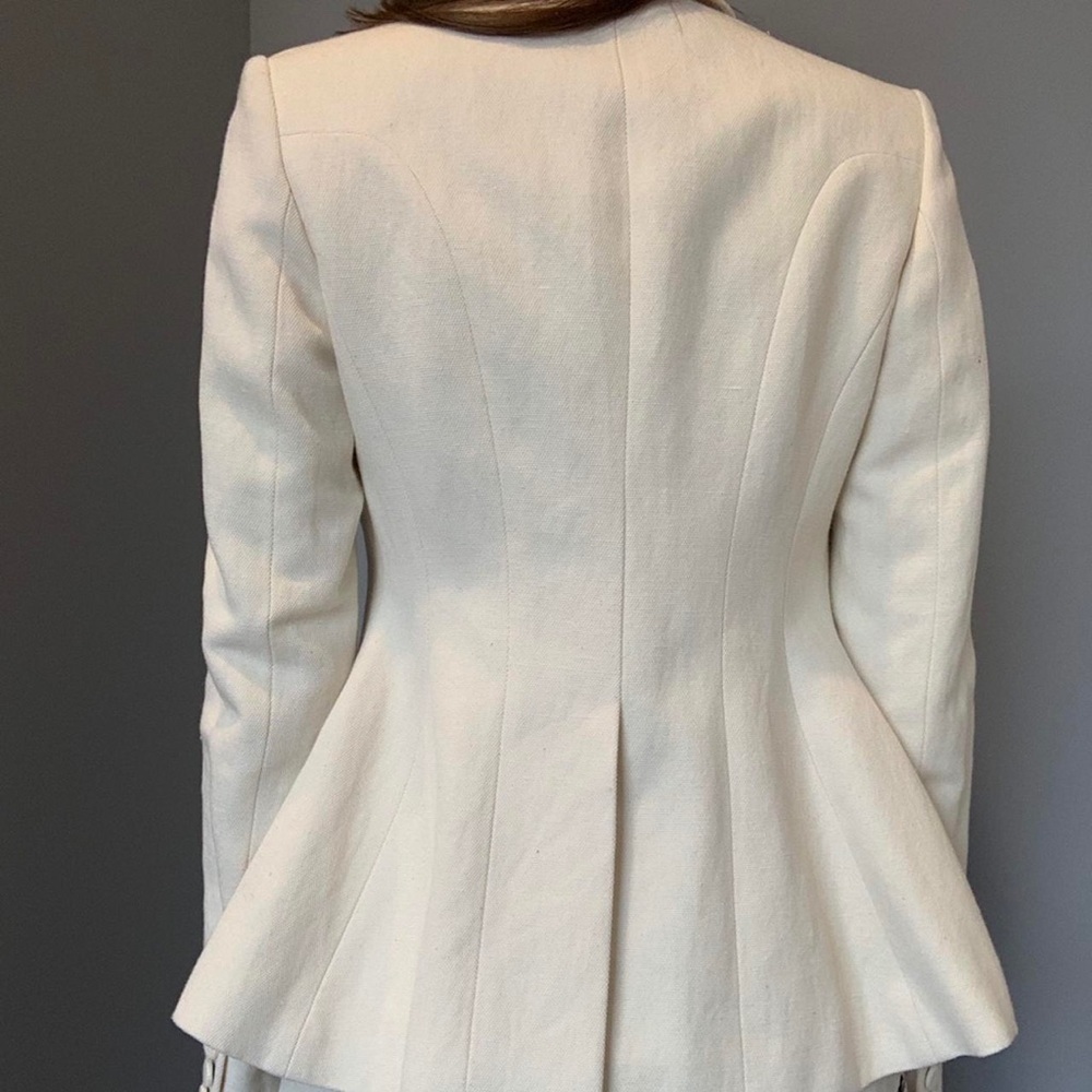 BURBERRY IVORY WOMEN’S BLAZER SIZE 8 - Picture 3 of 15